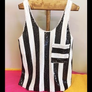 NWT Zara Striped Sequin Tank